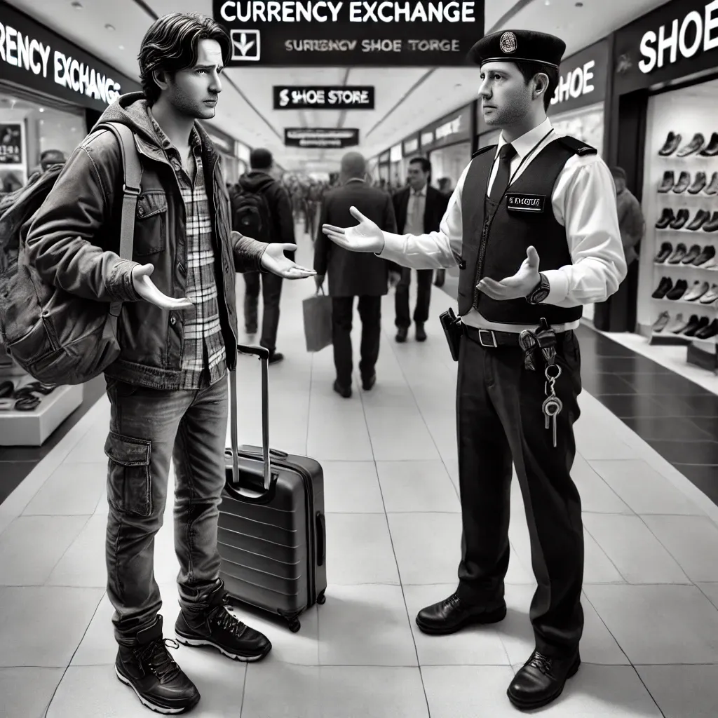 Shopping center movimentado, contexto para conversar em inglês sobre câmbio e compras