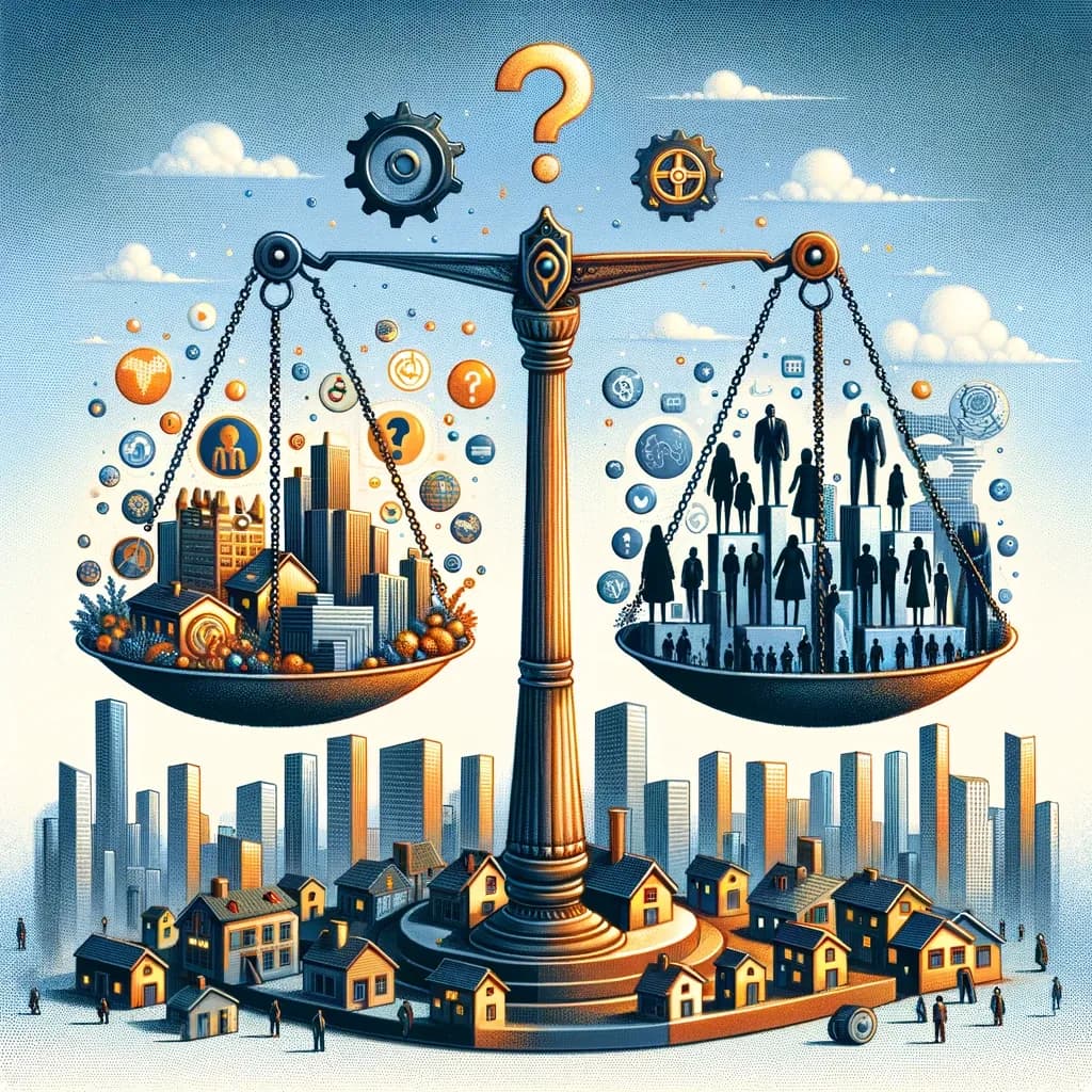 Ilustração sobre desigualdade de renda e o debate econômico abordado por Gregory Mankiw na aula de inglês