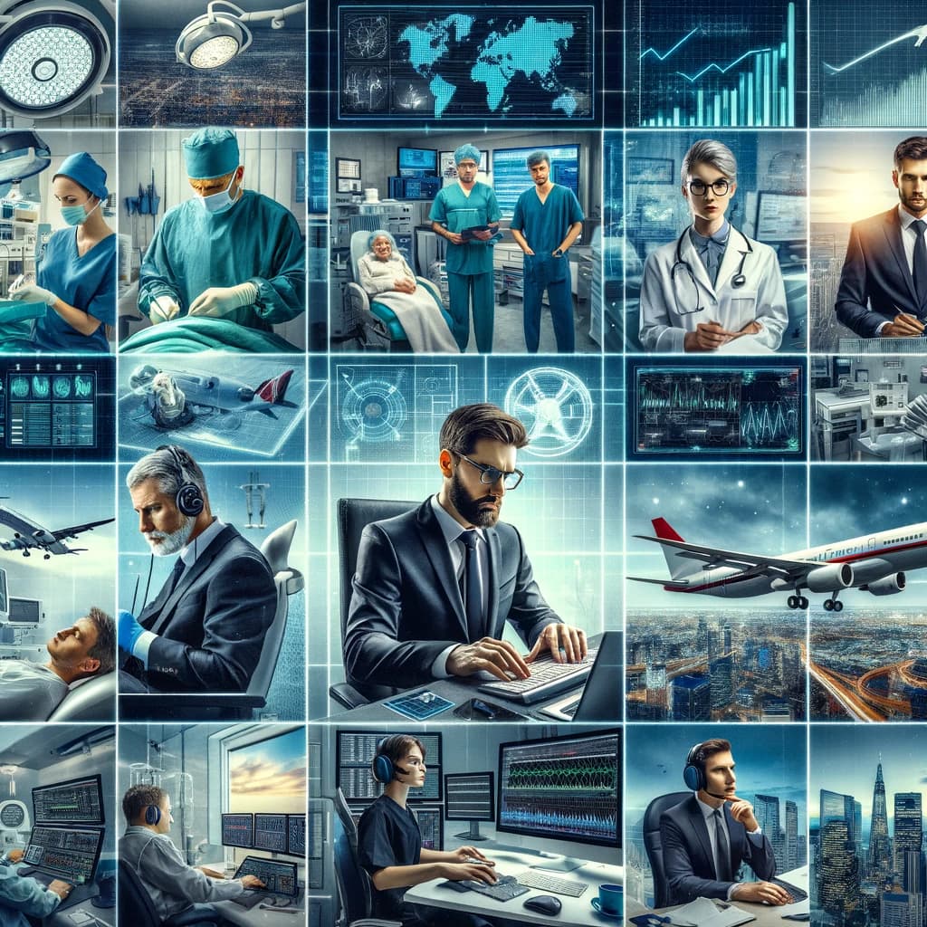 Ilustração conceitual do framework VRCC para avaliar profissões de alto valor, em texto de inglês para executivos.