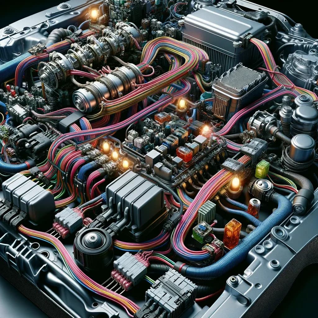 Sistema elétrico (electrical system), que alimenta faróis, som e demais componentes elétricos.