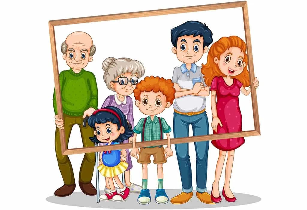 Ilustração de uma família