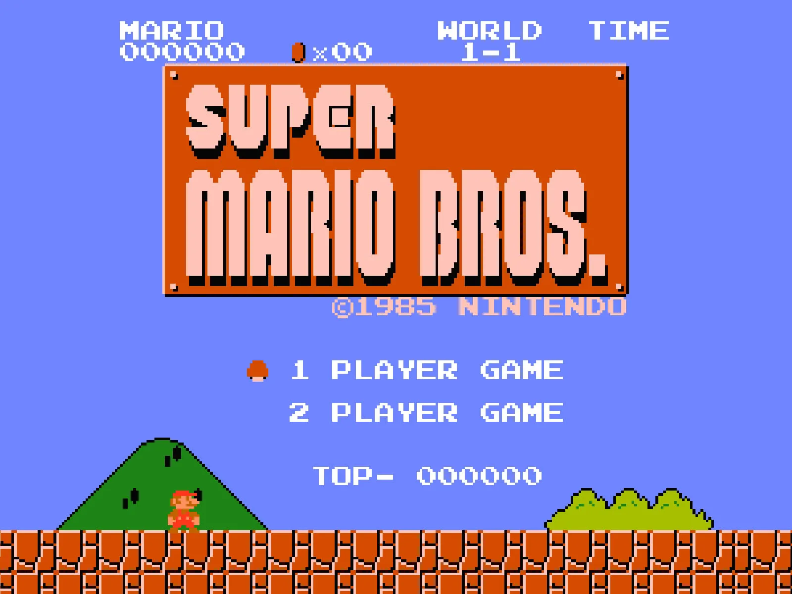 Tela do jogo original de Mario Bros dos anos 1980