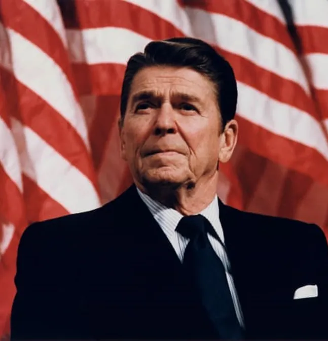 Imagem de Ronald Reagan, usada em uma aula de inglês da Lingualize para ensinar was e were, com foco no aprendizado do passado simples