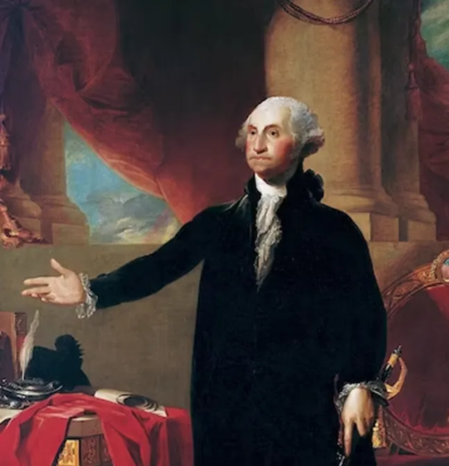 Imagem de George Washington, usada em uma aula de inglês da Lingualize para ensinar o uso de was no passado do verbo be, ideal para quem gosta de história.