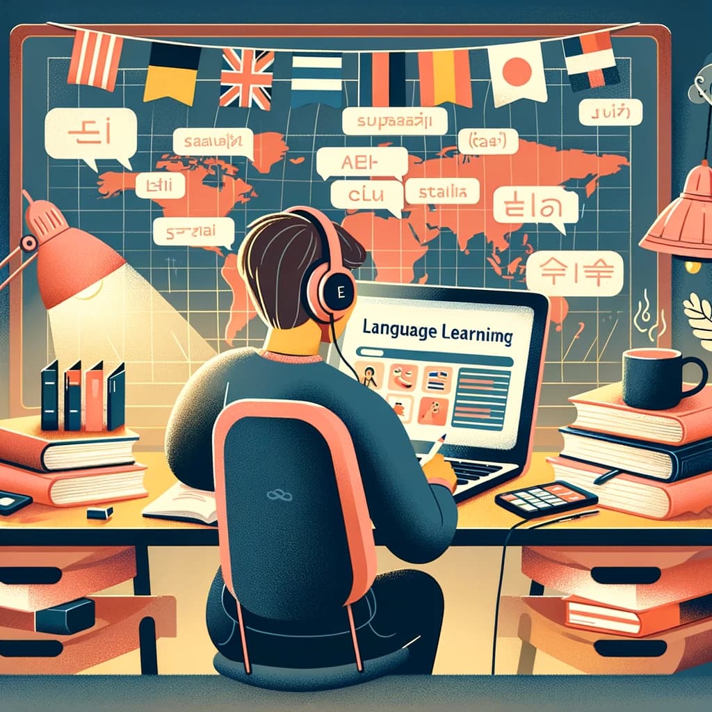 Pessoa aprendendo inglês com a Lingualize