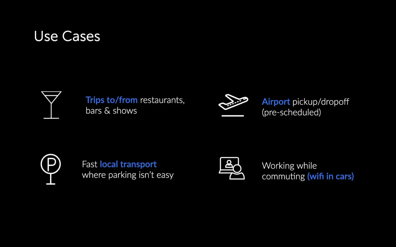 Slide do pitch deck do case Uber sobre escalar um marketplace de dois lados