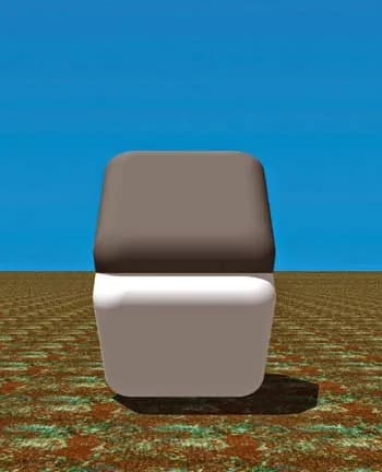 Ilusao de otica de um cubo com dois lados que parecem ter cores diferentes, usada em aula de ingles C1