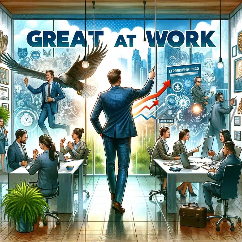 Imagem sobre alto desempenho no trabalho ilustrando as lições do livro Great at Work na aula de inglês B2 para executivos