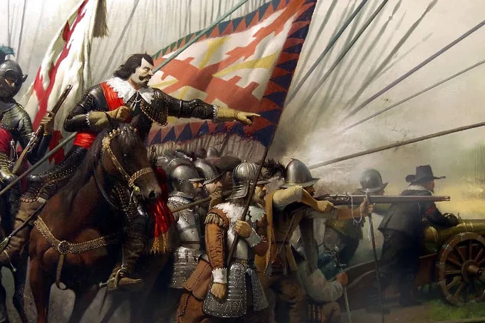 Pintura da Batalha dos Guararapes (1648-1649), vitória luso-brasileira sobre os holandeses