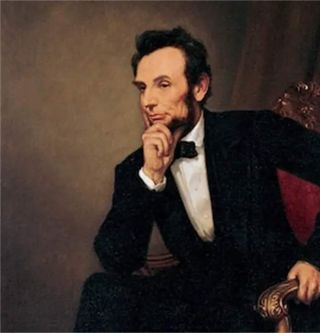 Imagem de Abraham Lincoln, apresentada em uma aula de inglês da Lingualize para ensinar o verbo was e explorar o passado simples no contexto histórico