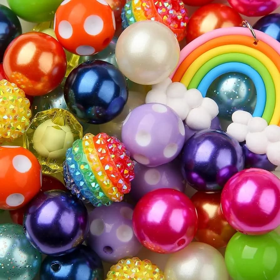 Chiclete colorido em tons de arco-íris, elemento divertido do texto fictício em inglês