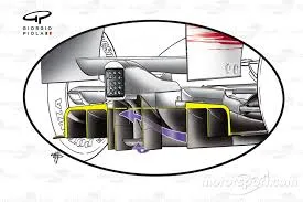 Detalhe do difusor duplo do carro da Brawn GP, peça que deu vantagem aerodinâmica em 2009.