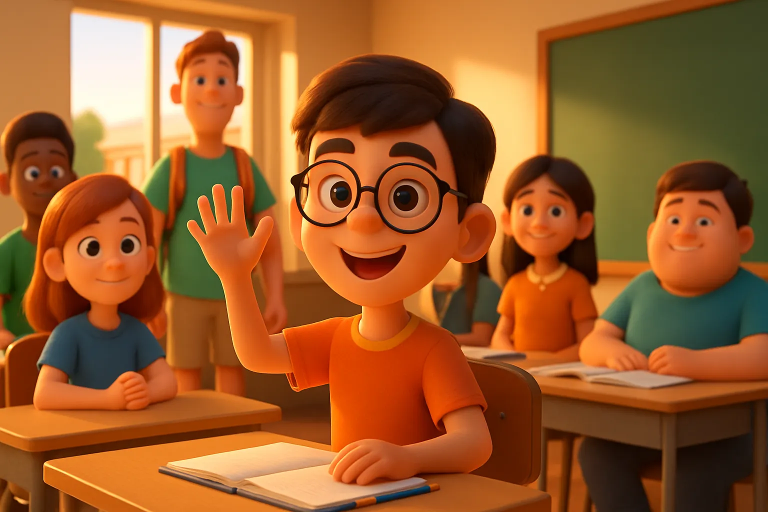 Colega inteligente (smart) que resolve problemas, ilustrando o adjetivo em inglês