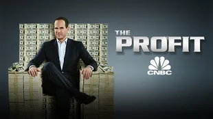 Investidor analisando uma empresa em crise no estilo The Profit, com foco em finanças e estratégia em inglês.