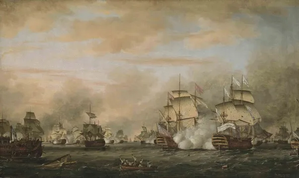 Representação da Batalha de Diu (1509), em que a frota portuguesa derrotou uma aliança muito maior