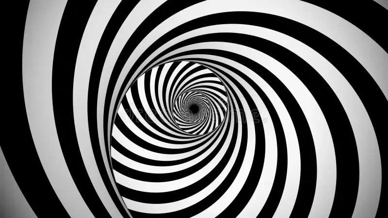 Representação visual de uma espiral, ilustrando o ciclo de pensamentos negativos que se intensificam.