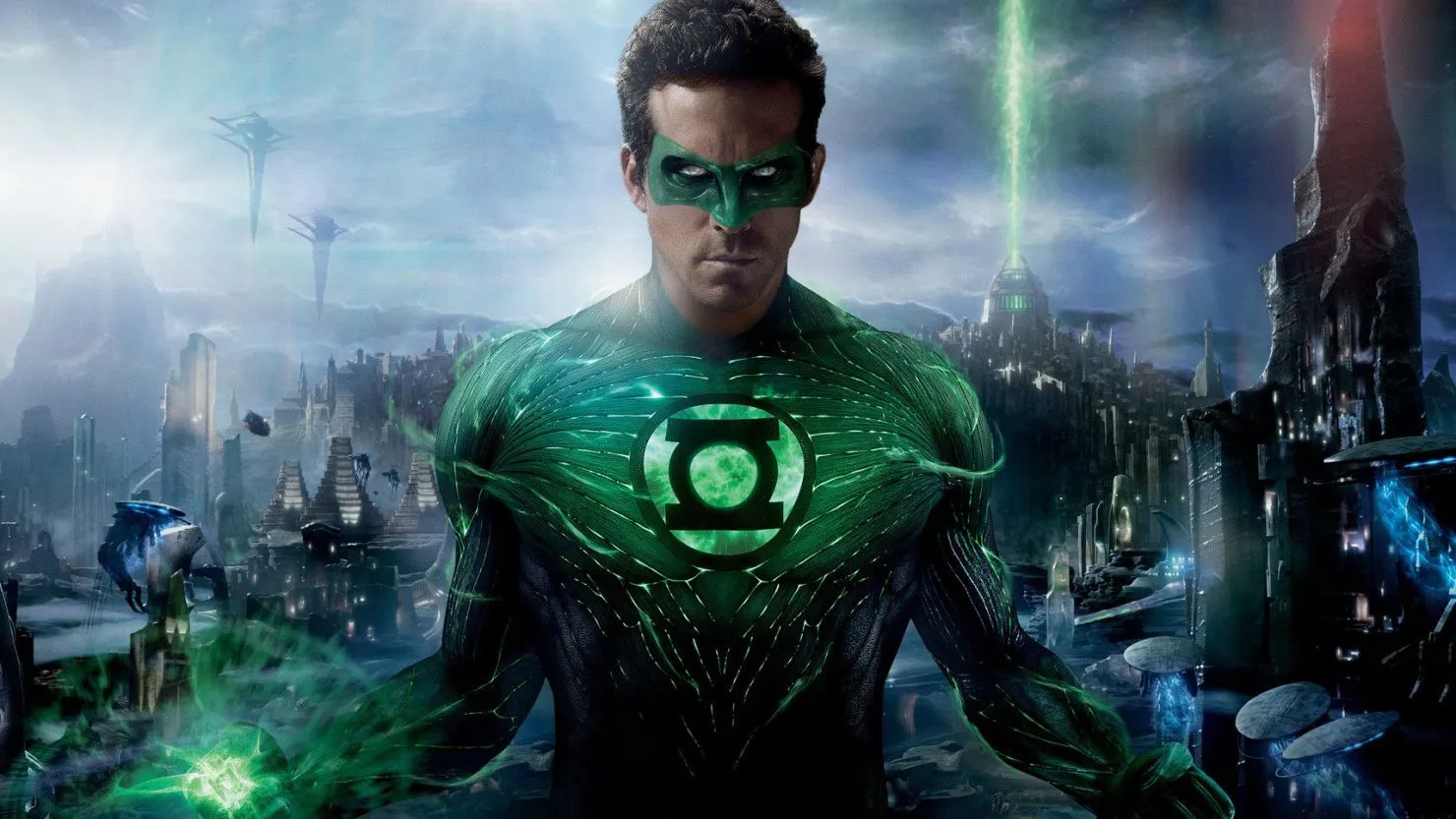 Lanterna Verde, ilustrando as palavras green e lantern em inglês