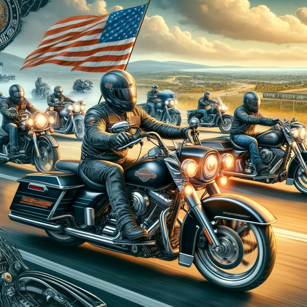 Grupo de motociclistas reunidos, representando a comunidade global da Harley-Davidson