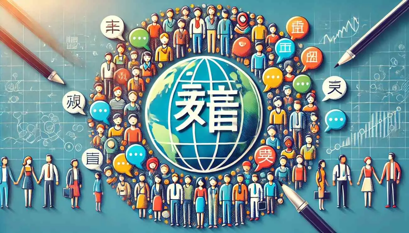 Globo mostrando áreas onde mandarim e inglês são predominantes