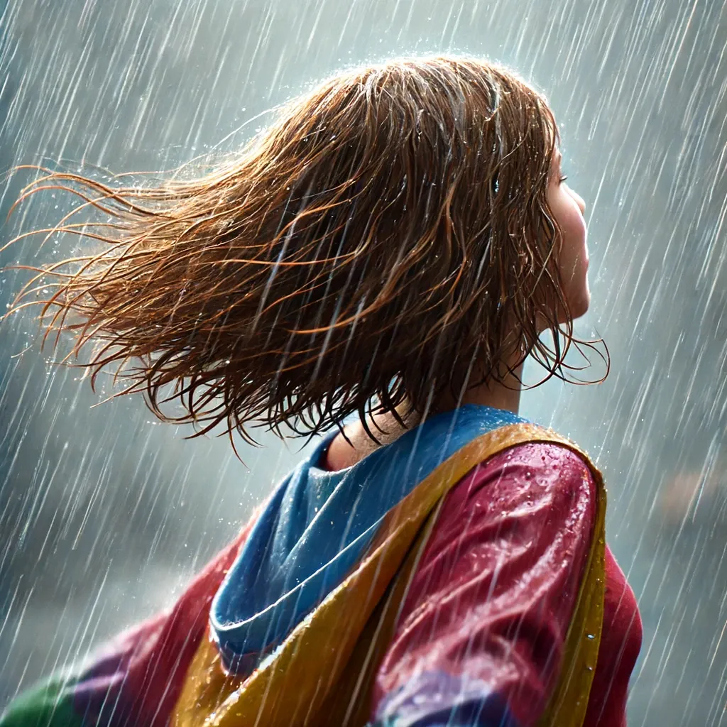 Pessoa na chuva, ilustrando a sugestão “Let's take the rain”.