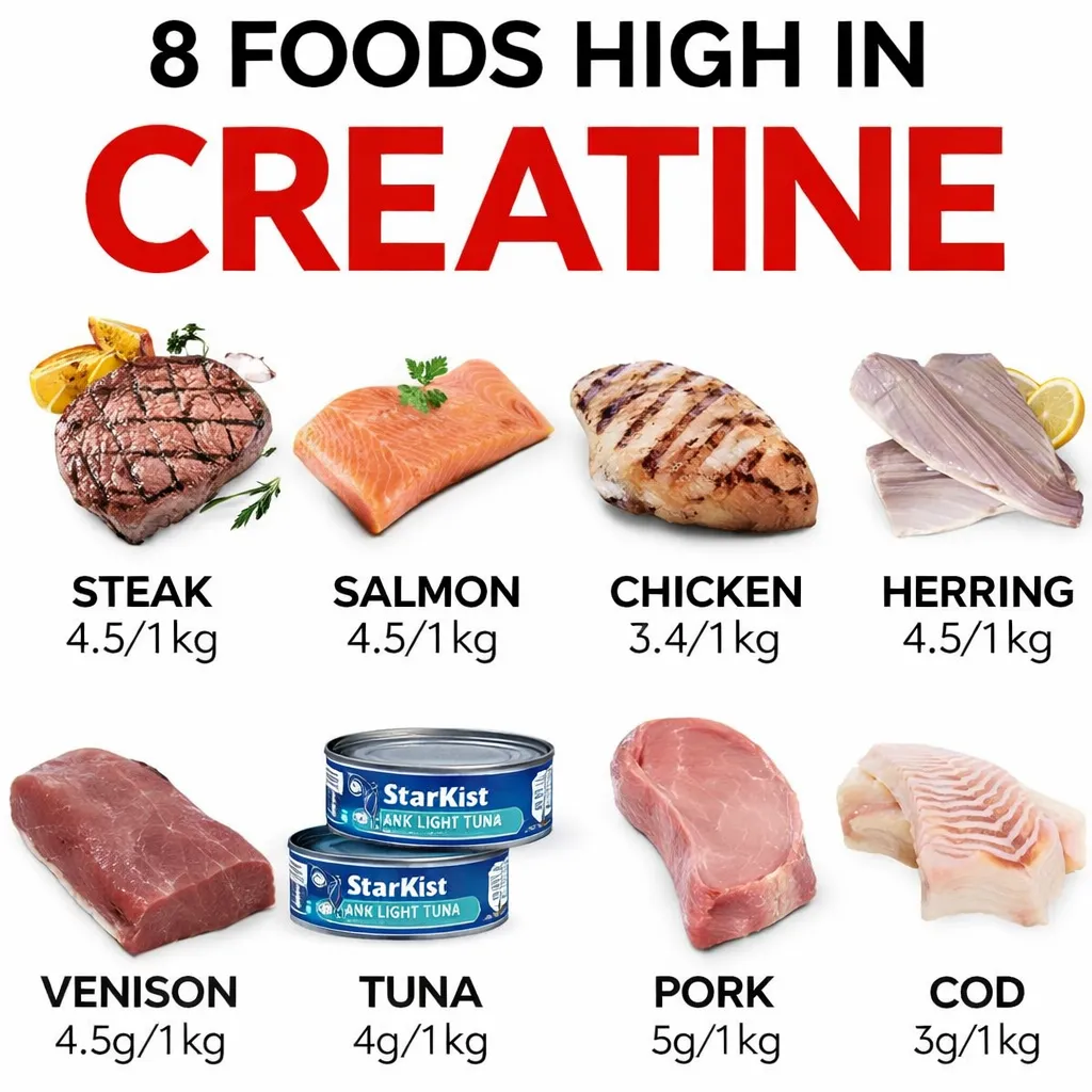 Cortes de carne e peixe, fontes naturais de creatina na alimentação