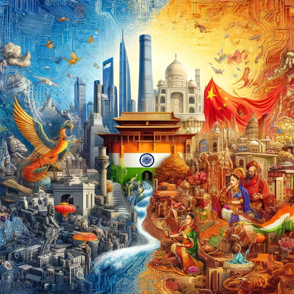 China e Índia, os dois países mais populosos do mundo — exemplo de comparativo em inglês