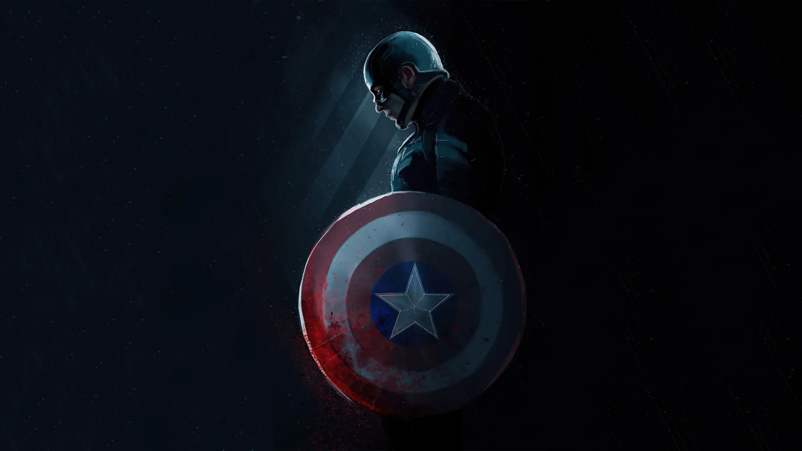 Capitão América, ilustrando as palavras captain e America em inglês