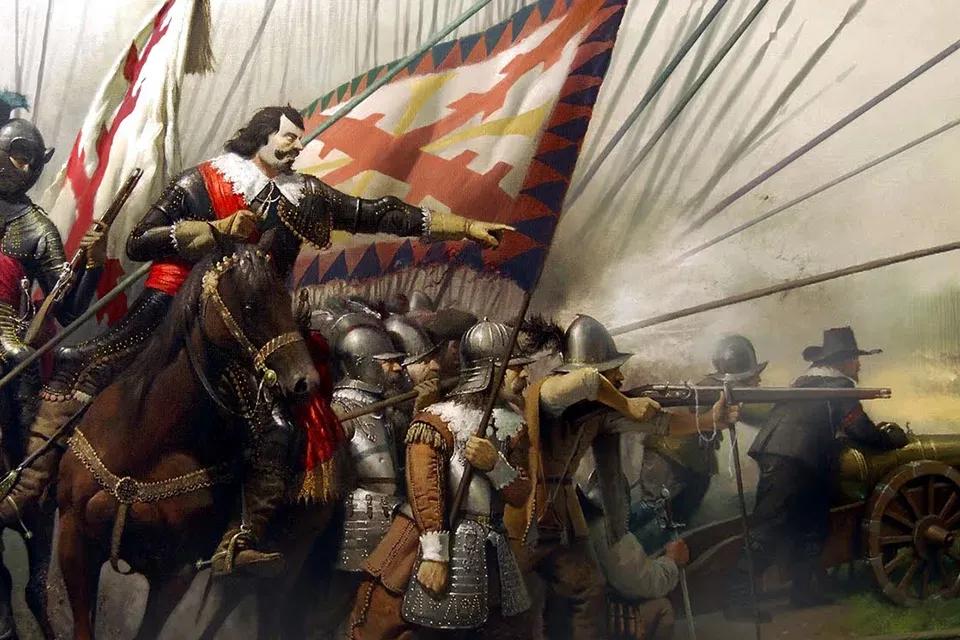 Pintura da Batalha dos Guararapes (1648-1649), vitória luso-brasileira sobre os holandeses