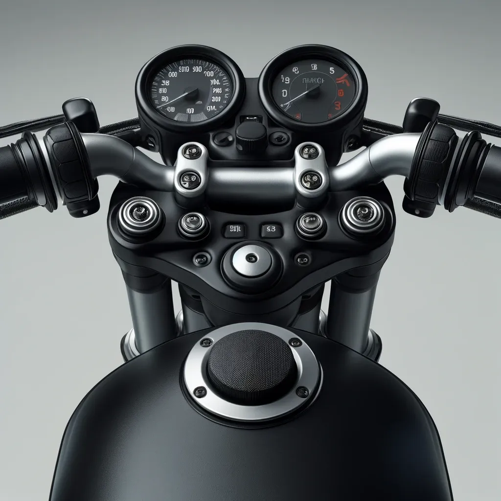 Guidão de uma motocicleta usado para dirigir, ilustrando a palavra handlebars em inglês