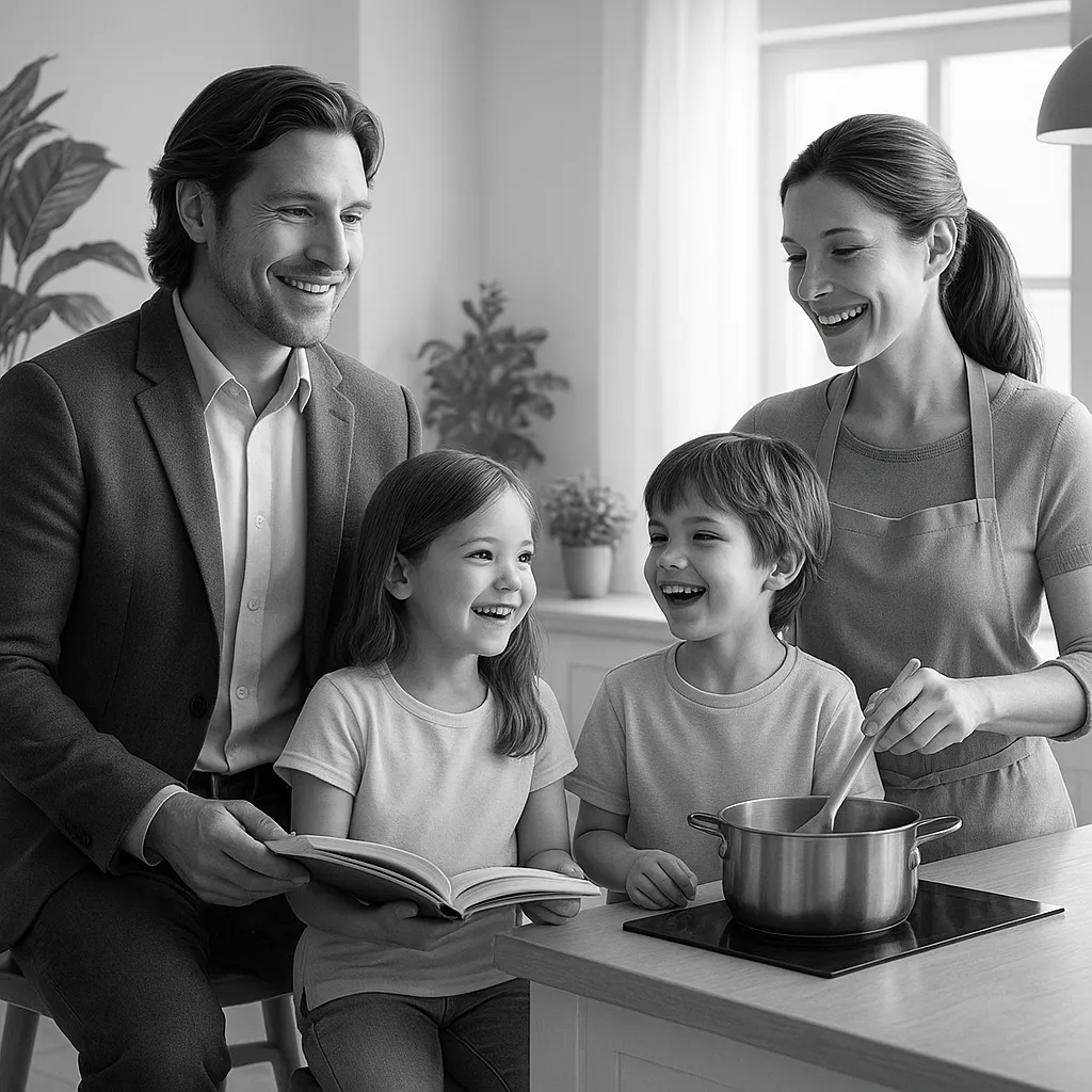 Pais firmes e amorosos representando o estilo parental autoritativo