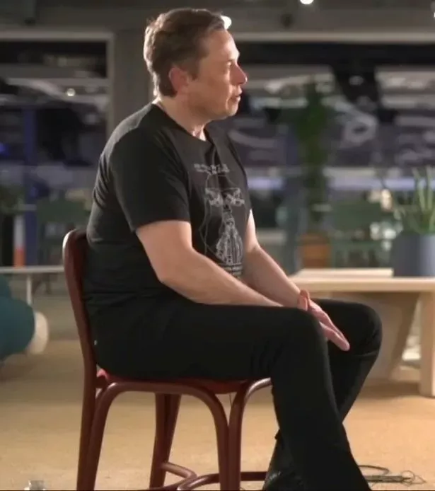 Elon Musk fazendo um gesto com as mãos semelhante a uma Mudra