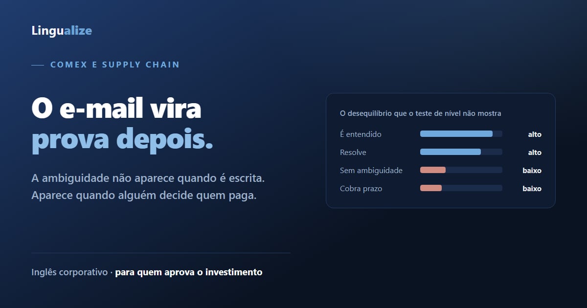 O e-mail vira prova depois — ambiguidade em comex e supply chain